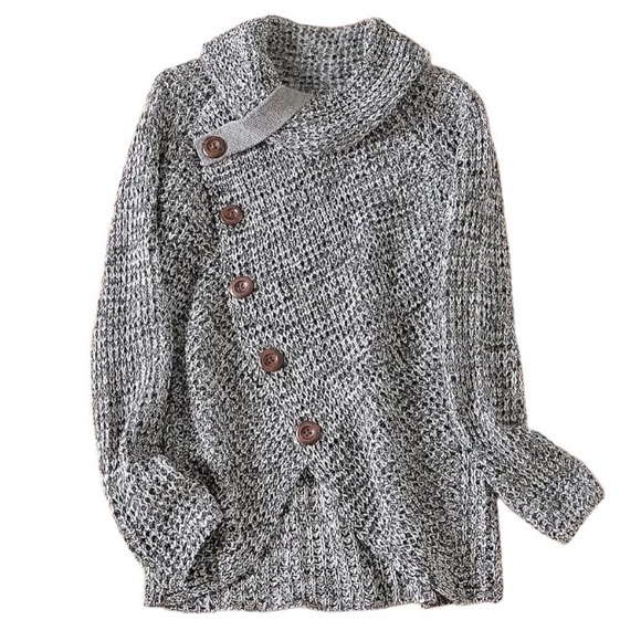 amber millet Miranda Turtle Cowl Neck Sweater Heather Gray, NWOT, Med, $27 - Picture 9 of 9